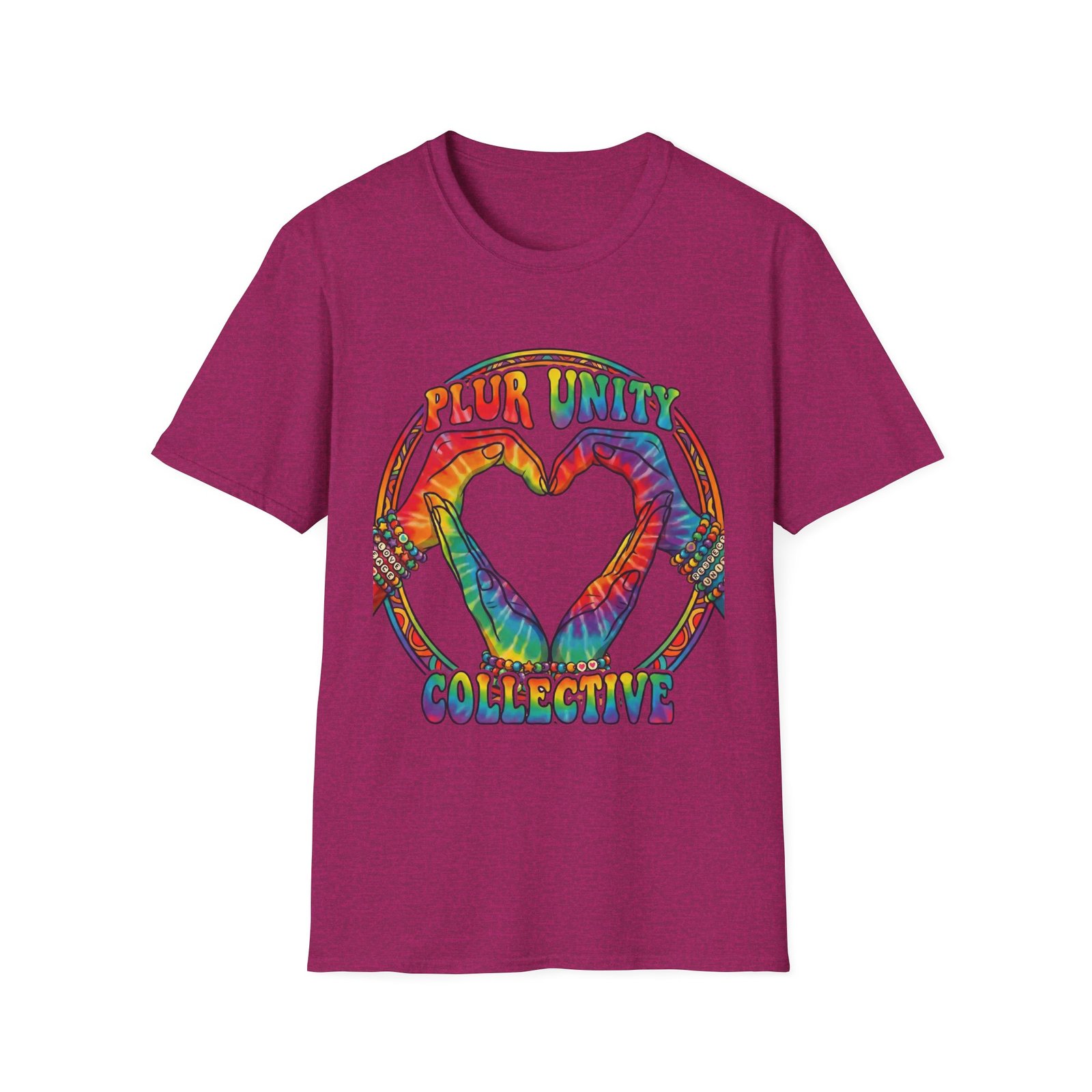 PLUR Unity Collective Tie-Dye Heart T-Shirt - Image 5
