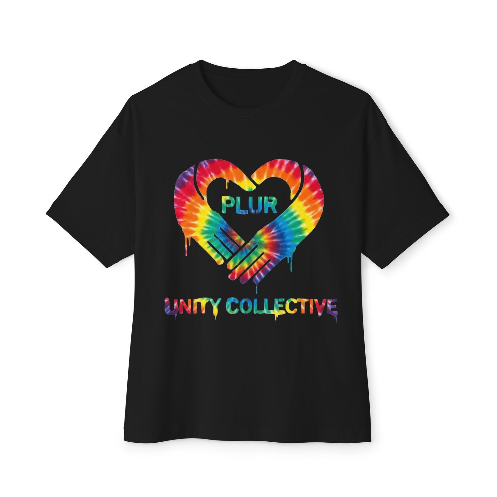 PLUR Tie-Dye Heart Tee — Unity Collective Oversized T-Shirt - Image 9