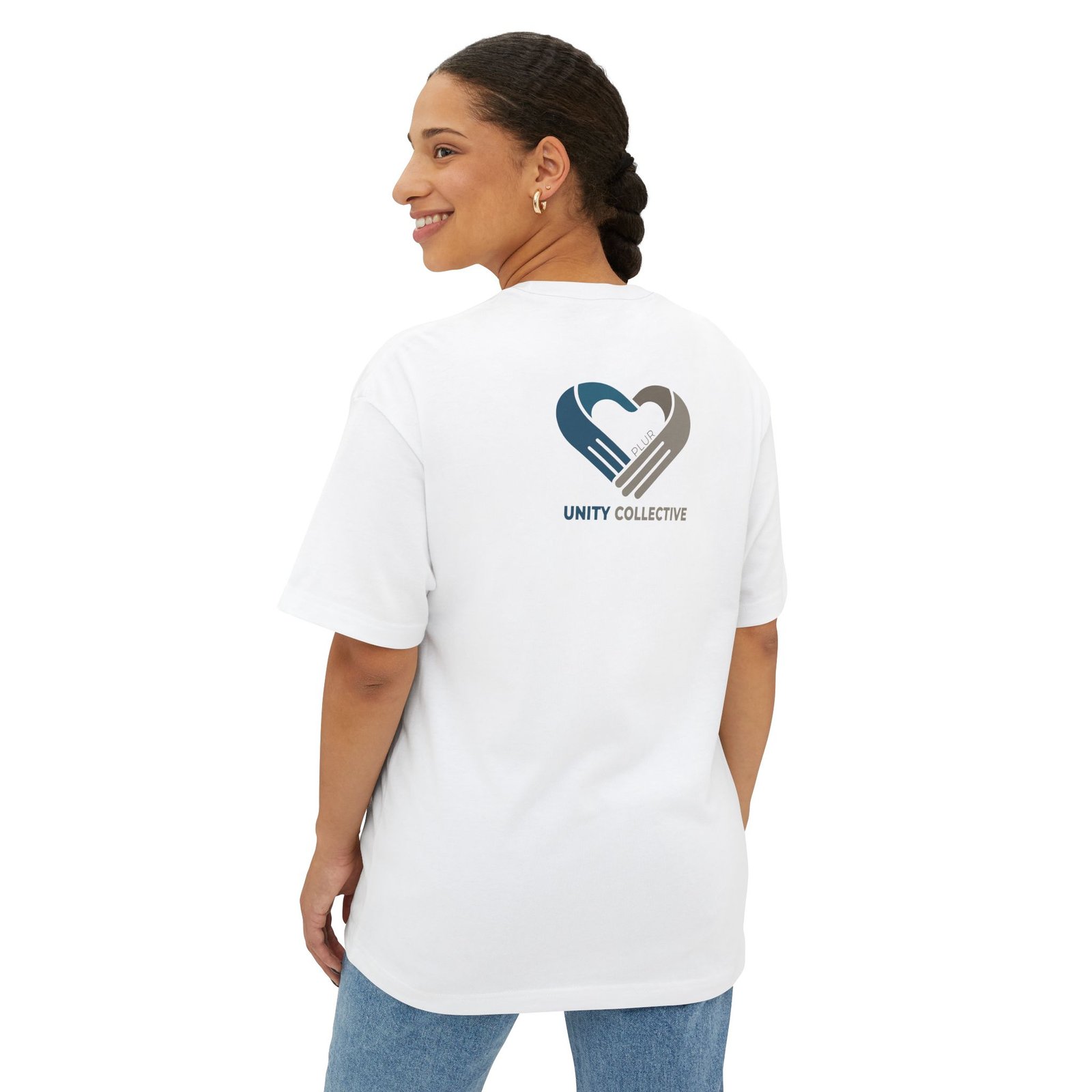 PLUR Tie-Dye Heart Tee — Unity Collective Oversized T-Shirt - Image 4