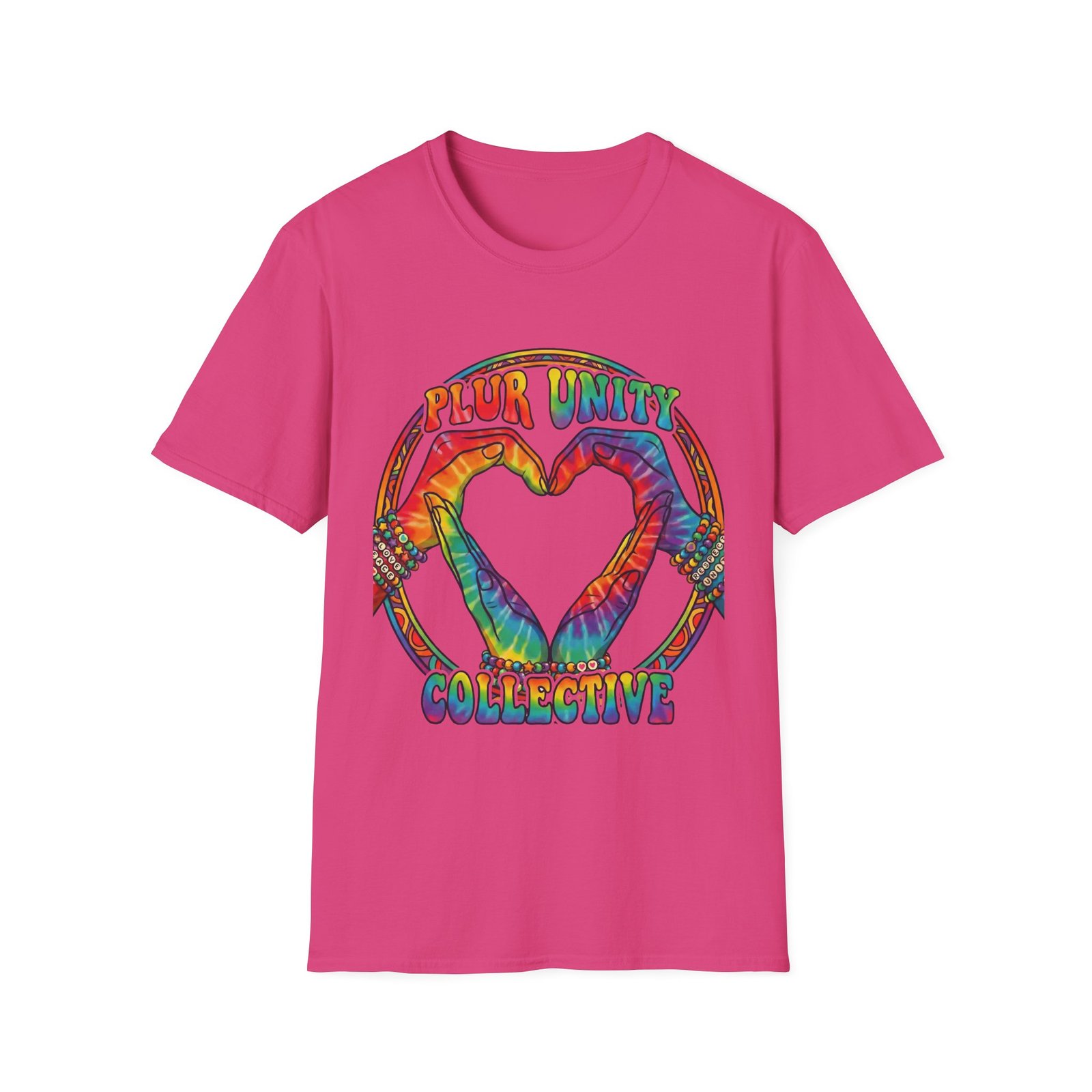 PLUR Unity Collective Tie-Dye Heart T-Shirt - Image 13