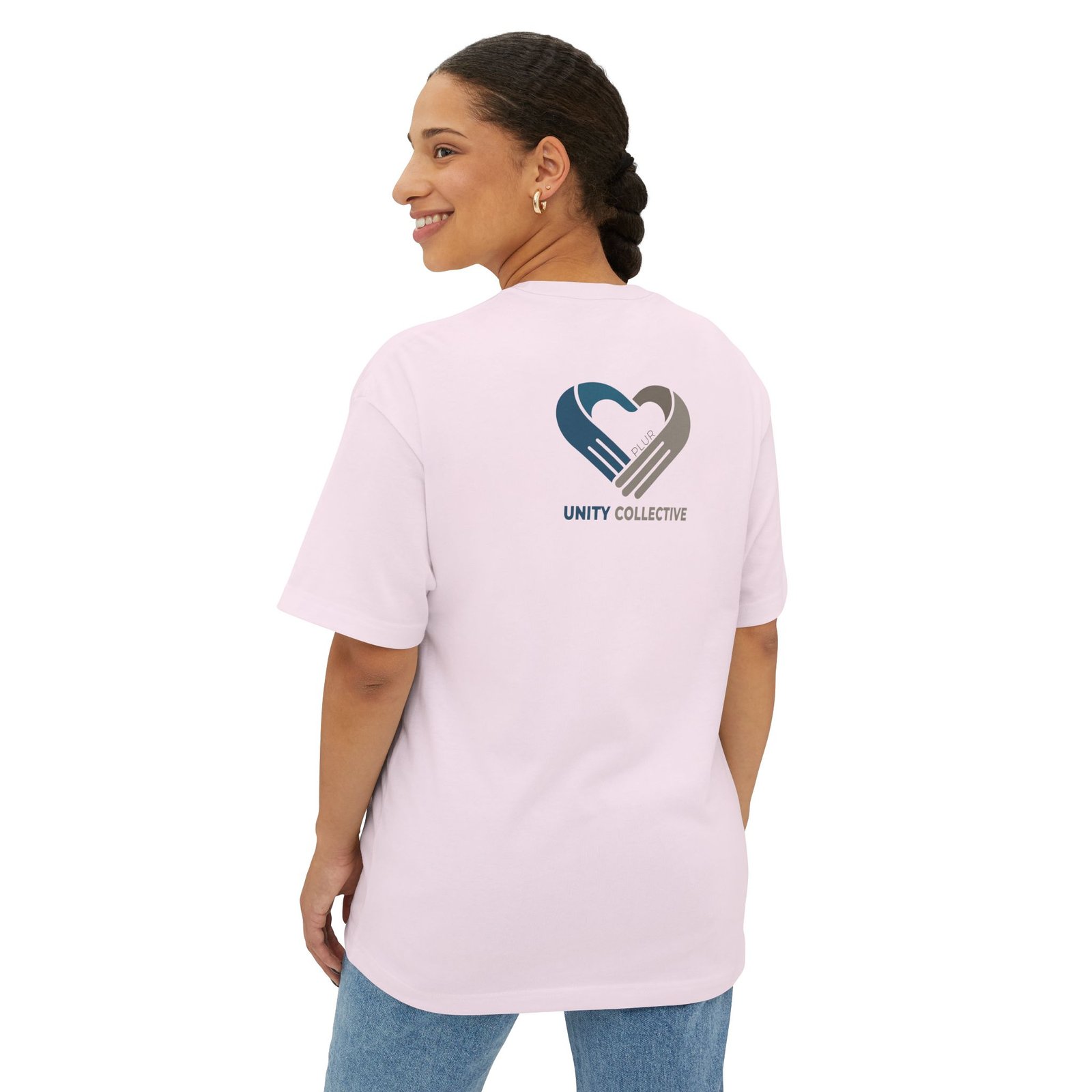 PLUR Tie-Dye Heart Tee — Unity Collective Oversized T-Shirt - Image 8