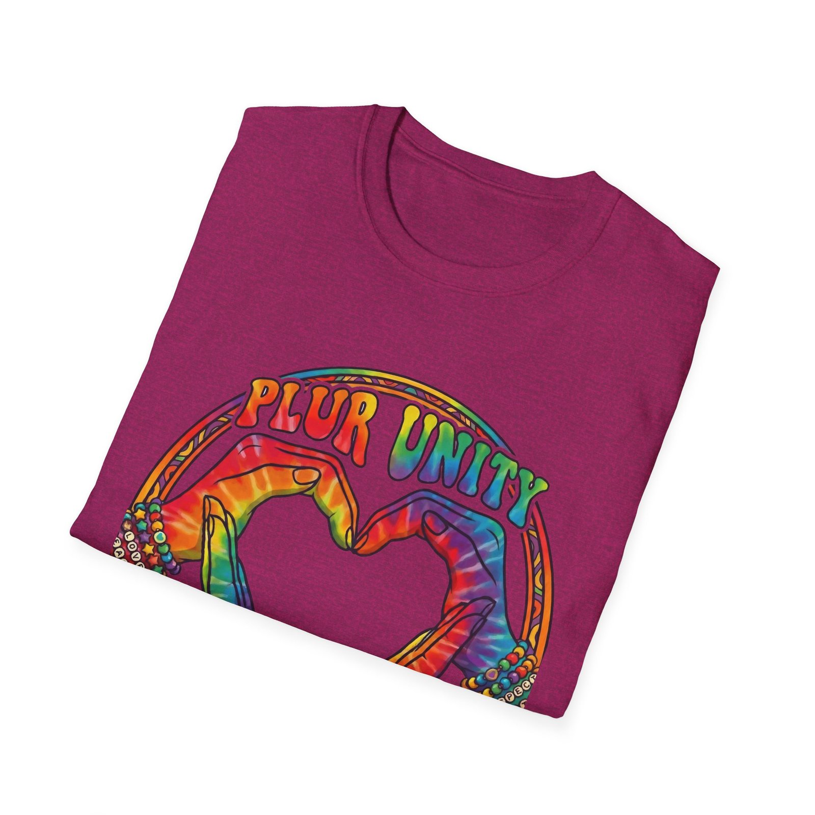 PLUR Unity Collective Tie-Dye Heart T-Shirt - Image 8