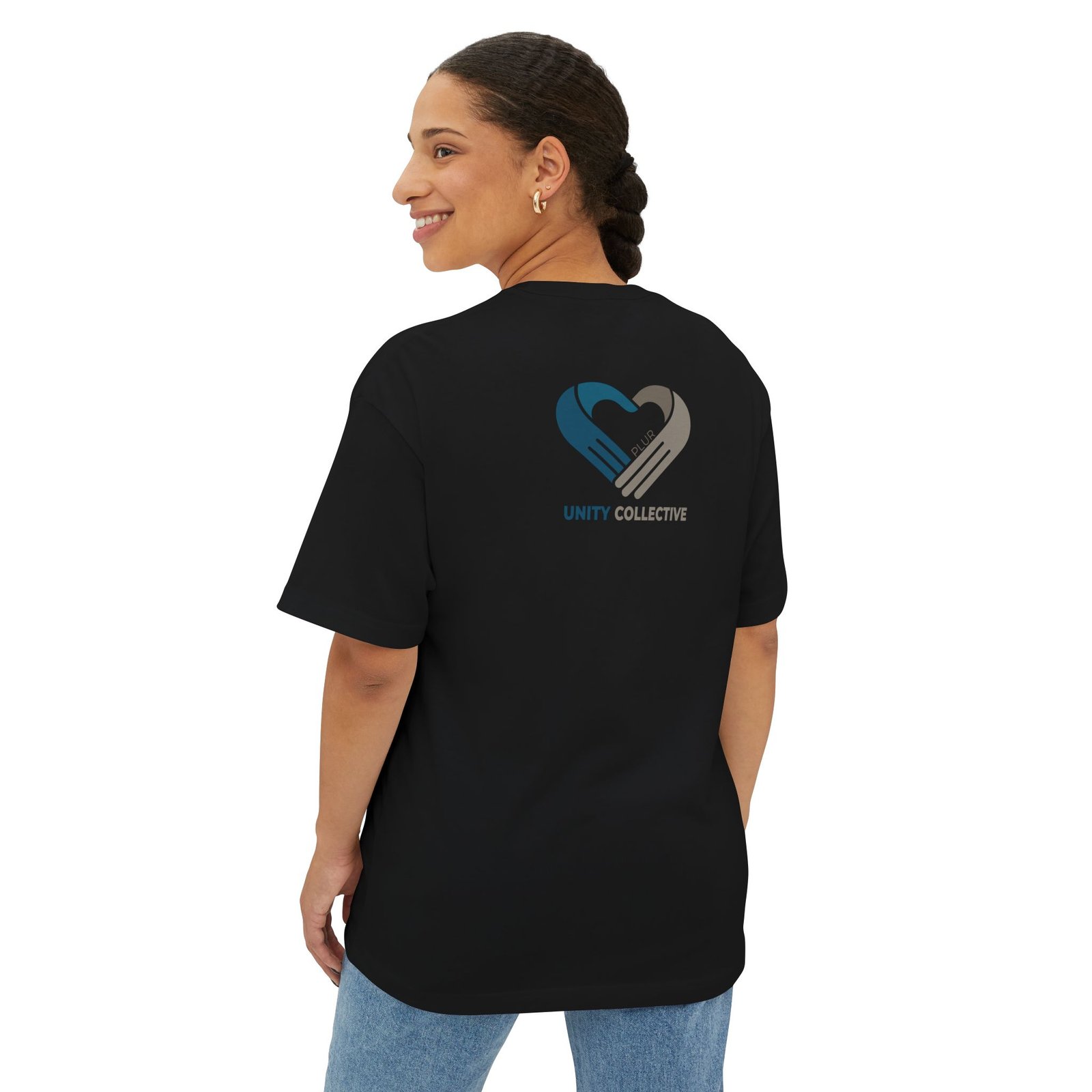 PLUR Tie-Dye Heart Tee — Unity Collective Oversized T-Shirt - Image 12